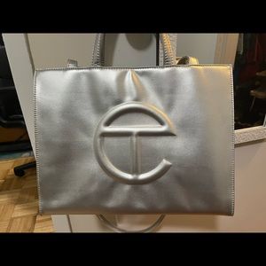 Metallic Silver Telfar Bag Size Medium